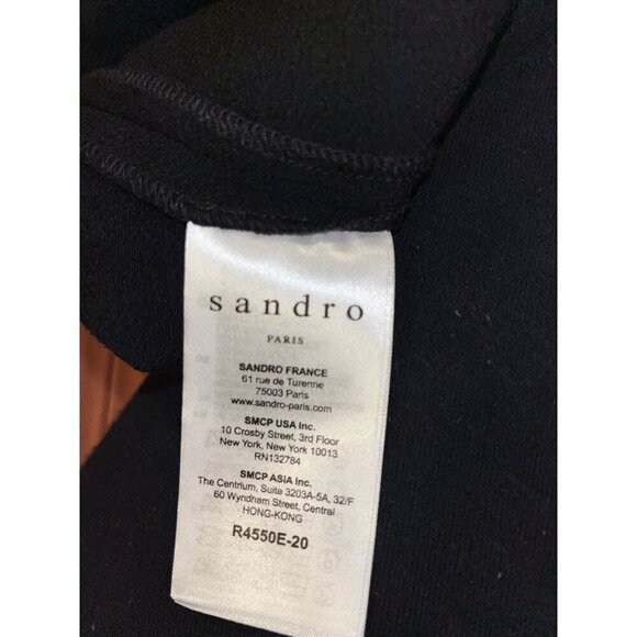 Sandro Paris Black Lace Front Sleeveless Mini  Dress Size Small Womens - Picture 5 of 11